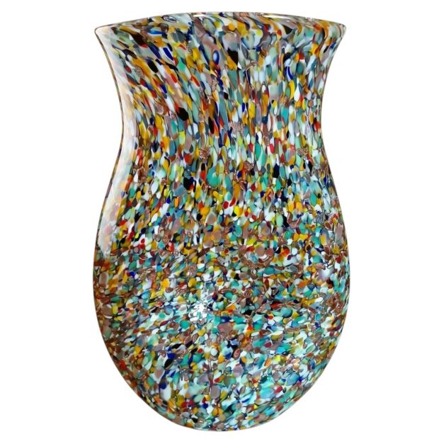 Vaso in Vetro di Murano "Doria" H32 - Multicolor Lavorazione Arlecchino